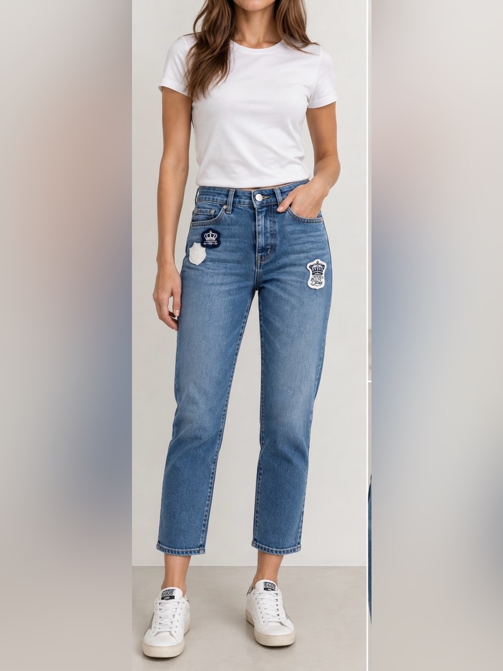 Lauren Ralph Lauren Straight Leg Ankle Jeans Patch Detail Size 2 P